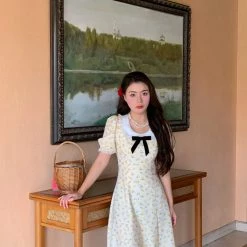 Boss JIA New Arrivals [Premium Selected] Little Lemons Vintage Midi Dress