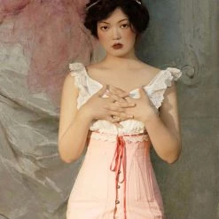 Ricchie New Arrivals Pink Sofia Handmade Waist Corset