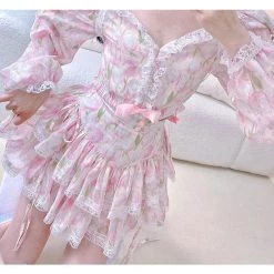 Summer Joy Sweet Summer Flowers Lace Skirt Set