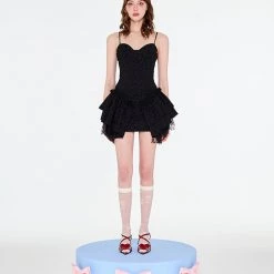 [UNOSA] Dark Night Rose Cami Dress