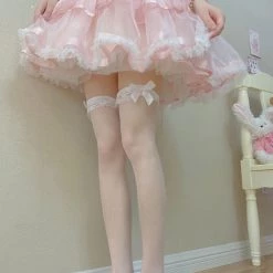 Japanese Lingeire New Arrivals [Basic] Dreamy Doll Ribbon Stocking Over Knees Socks
