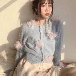 [Mid Season Sale ] Don't Forget Me 3D Flower Cardigan (Designer Arilf)