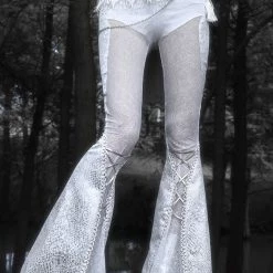 Blood Supply Silver Dragon White Goth Lace Pants