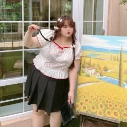 DAJUN [Curve Beauty] Cherry Girl Top