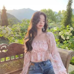 [Mummy Cat] Pink Romance Floral Top New Arrivals