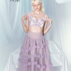 Summer 2022 [UNOSA] Lost In Lavender Haze Lace Top And Skirt Set