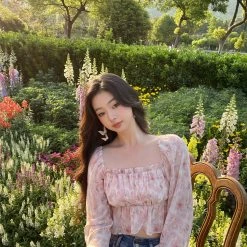 [Mummy Cat] Pink Romance Floral Top New Arrivals