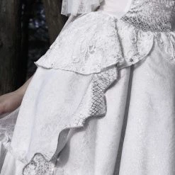 Blood Supply Silver Dragon White Goth Style Lace Dress Summer 2022