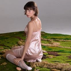 Lace Chili Your Sakura Angel Satin Lounge Wear Dress Lingeire