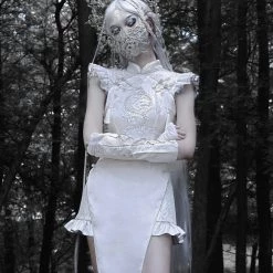 Blood Supply Silver Dragon Embroidery Qipao Style Dress New Arrivals