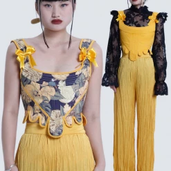 Ricchie New Arrivals Summer Lemon Tea Handmade Corset