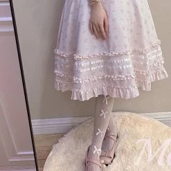 Japanese Lingeire New Arrivals [Basic] Moon Doll Ribbon Stocking Over Knees Socks