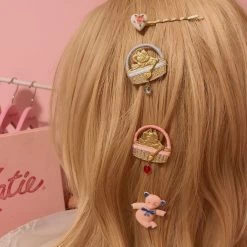 Peiliee Shop New Arrivals [Limited Edition] Kitty Party Brass Hairpin (from Japanese Artist)