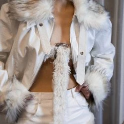 Peiliee Shop [Designer Brand - Illimite] Furry Metal Carved Long Belt Choker