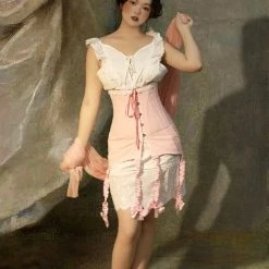 Ricchie New Arrivals Pink Sofia Handmade Waist Corset