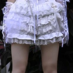 Blood Supply Summer 2022 God's Redemption Lace Tiered Shorts