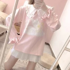 Peiliee Shop X RUAI [Mid Season Sale ] You Are Like An Angel Sailor Babydoll Hoodie Dress New Arrivals
