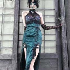 Blood Supply Summer 2022 Evil Snake Qipao Style Slit Dress