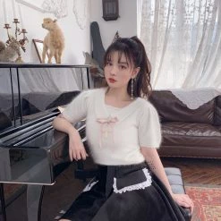 Nakiss [Mid Season Sale ] Snow Bun Bun Knitwear Cashmere Blend Top