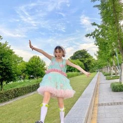 New Arrivals [August Unicorn] Strawberry Mint Marshmallow Handmade Dress Set