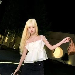 [Mummy Cat] Summer Sweetheart Pearl Chain Cami Top New Arrivals