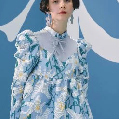 UNOSA Quiet Lily Qipao Style Puff Dress