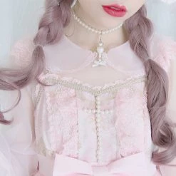 Peiliee Shop [2020 New] Yuki Hime Single Collar Pastel Babydoll Inner Blouse New Arrivals