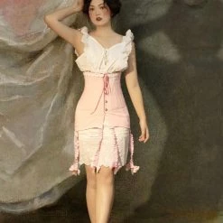 Ricchie New Arrivals Pink Sofia Handmade Waist Corset