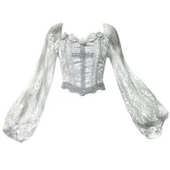 Blood Supply White Rose Funeral 3D Rose Corset Top Set New Arrivals 25 Blood Supply White Rose Funeral 3D Rose Corset Top Set New Arrivals