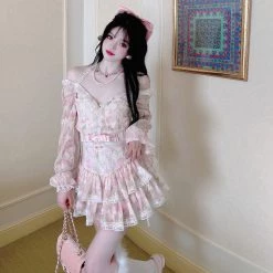 Summer Joy Sweet Summer Flowers Lace Skirt Set