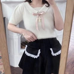 Nakiss [Mid Season Sale ] Snow Bun Bun Knitwear Cashmere Blend Top