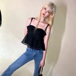 [Mummy Cat] Summer Sweetheart Pearl Chain Cami Top New Arrivals