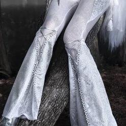 Blood Supply Silver Dragon White Goth Lace Pants