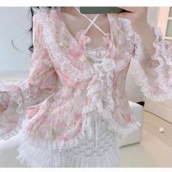 Summer Joy Sweet Summer Flowers Lace Skirt Set