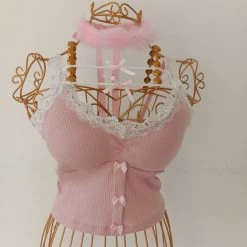 Summer Joy [Premium Selected] A Lovely Pink Ribbon Vest (Designer SJ) New Arrivals