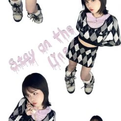 Summer 2022 [Nakiss Official] Run Sweetie Run Gingham Knit Set