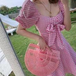 Peiliee Shop [Mid Season Sale ] Gingham Doll Mini Dress