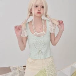 [Rose Island] Summer Mint Knit Top