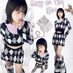 Summer 2022 [Nakiss Official] Run Sweetie Run Gingham Knit Set