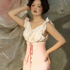 Ricchie New Arrivals Pink Sofia Handmade Waist Corset