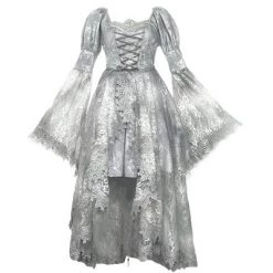 Blood Supply White Rose Funeral Classical Lace Dress Set
