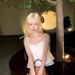 [Mummy Cat] Summer Sweetheart Pearl Chain Cami Top New Arrivals