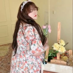 DAJUN [Curve Beauty] Floral Moonlight Chiffon Dress New Arrivals