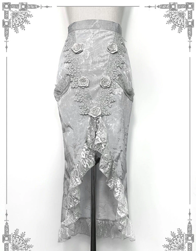 Blood Supply White Rose Funeral 3D Rose Corset Top Set New Arrivals 5 Blood Supply White Rose Funeral 3D Rose Corset Top Set New Arrivals