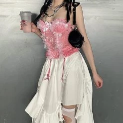 Peiliee Shop [Mid Season Sale ] Leave Her Wild Handmade Lingerie Lace Corset Body New Arrivals