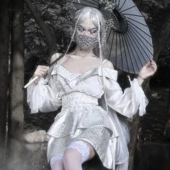 Blood Supply Silver Dragon White Goth Three-piece Set New Arrivals