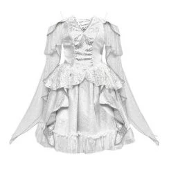 Blood Supply Silver Dragon White Goth Style Lace Dress Summer 2022