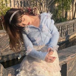 [Mid Season Sale ] Don't Forget Me 3D Flower Cardigan (Designer Arilf)