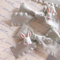 Peiliee Shop [From Sweden] Fine Handmade Bunny Doll Hairpin New Arrivals