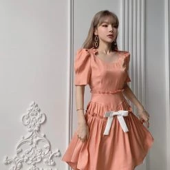 Chic Memories New Arrivals [Last Stock] Vienna Gilt Orange Vintage Princess Dress